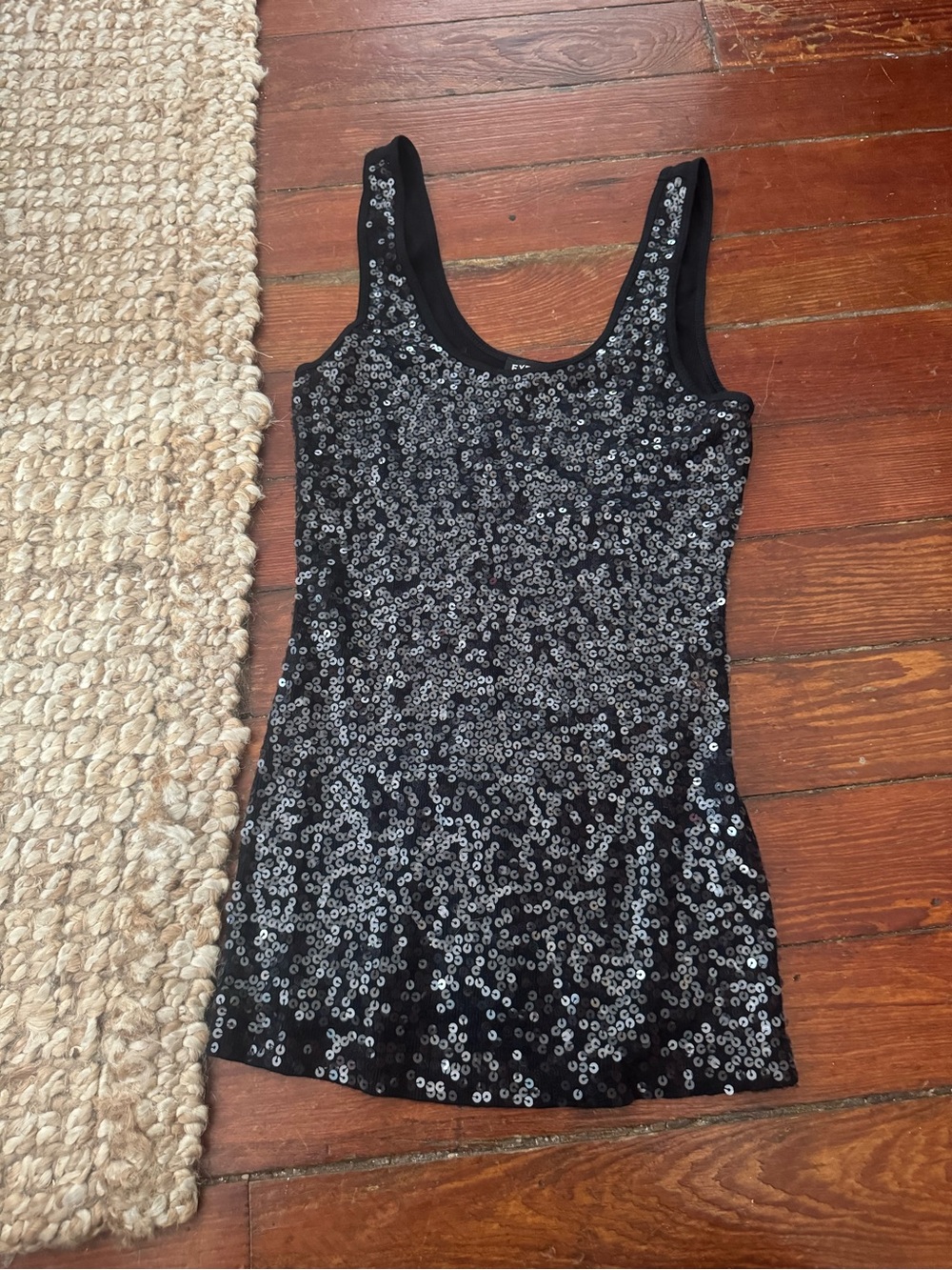 Express Black Sequin Tank Top